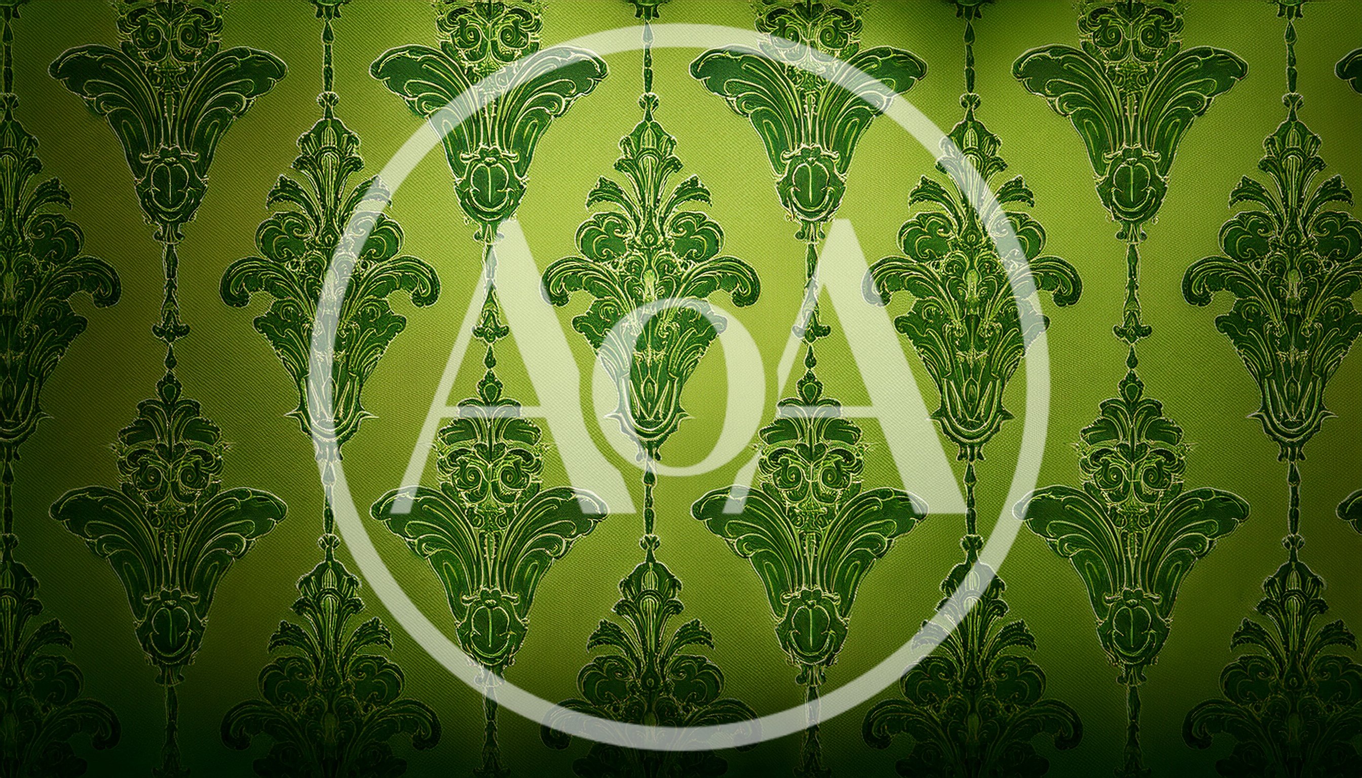 Vintage Green Damask Wallpaper Pattern Background