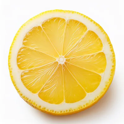Fresh Lemon Slice Isolated On White Background