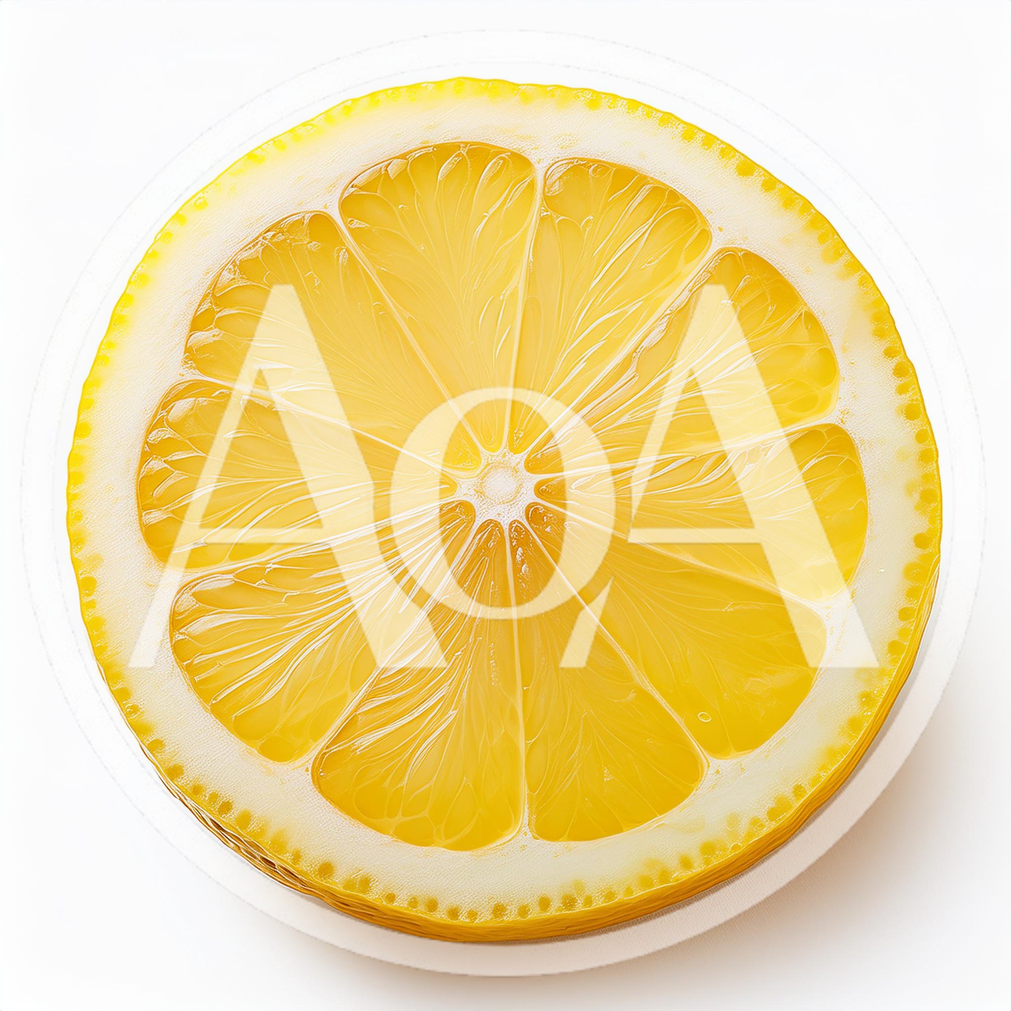 Fresh Lemon Slice Isolated On White Background