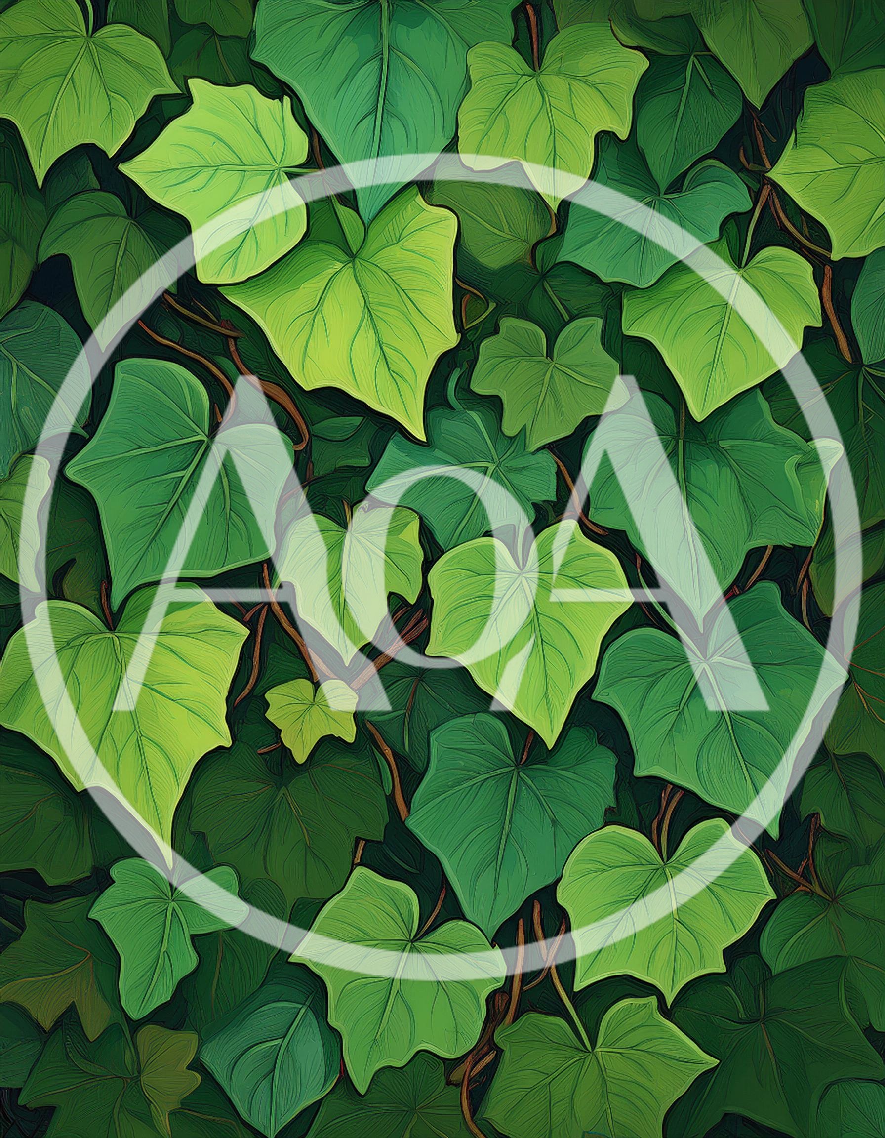 Lush Green Ivy Leaves Pattern Background