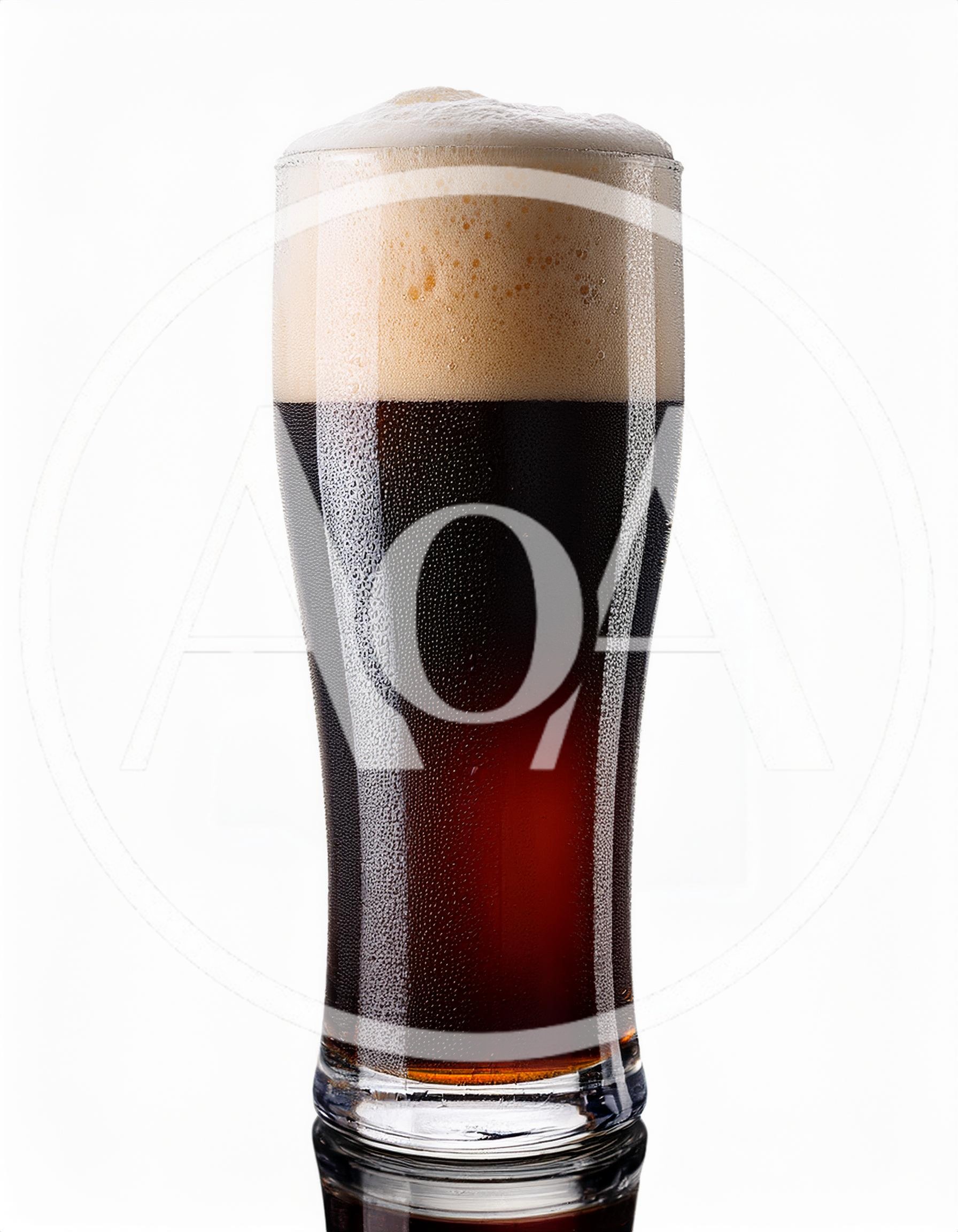 Cold Glass Of Dark Stout Beer With Foam