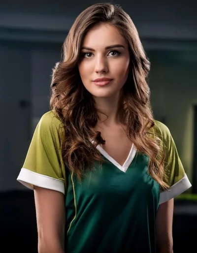 Portrait Of A Young Woman In A Sports Jersey