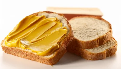Peanut Butter Spread on a Slice of Bread