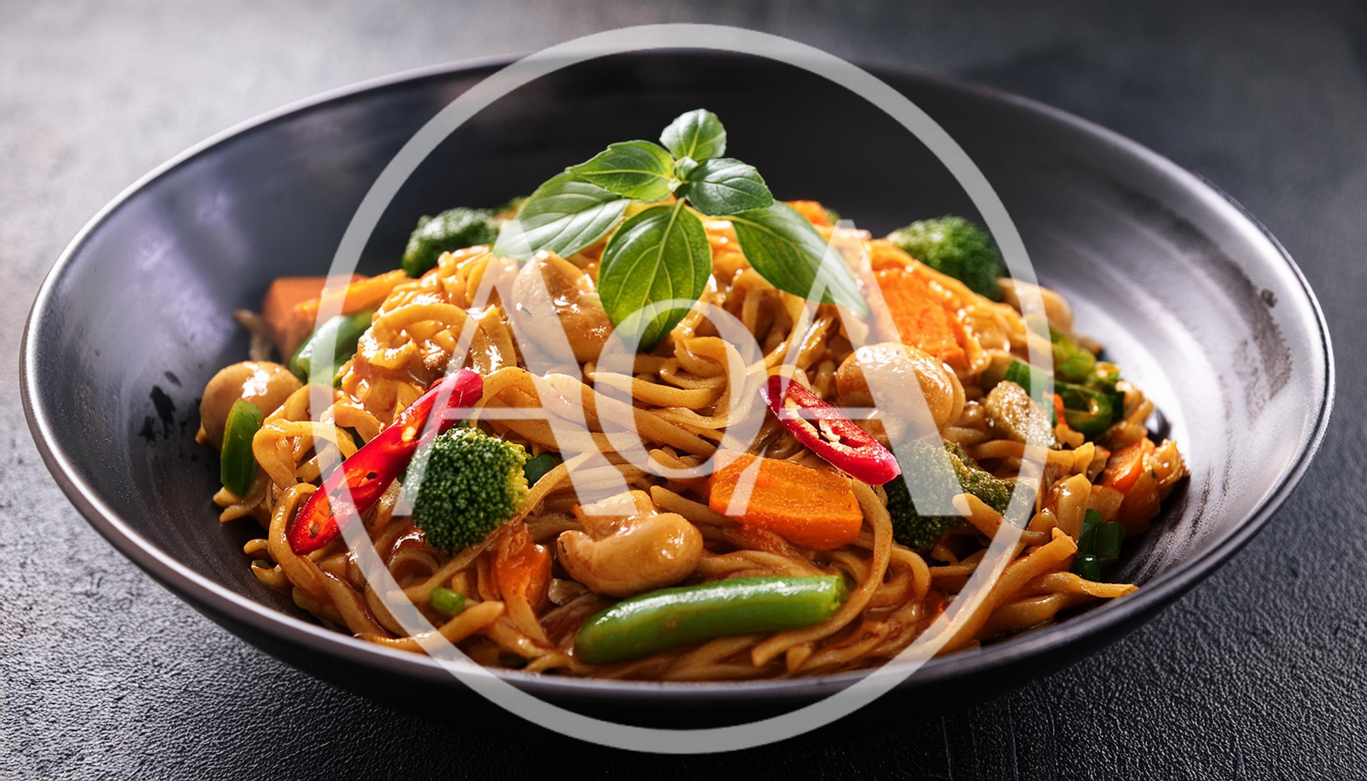Stir Fried Noodles With Vegetables And Cashews