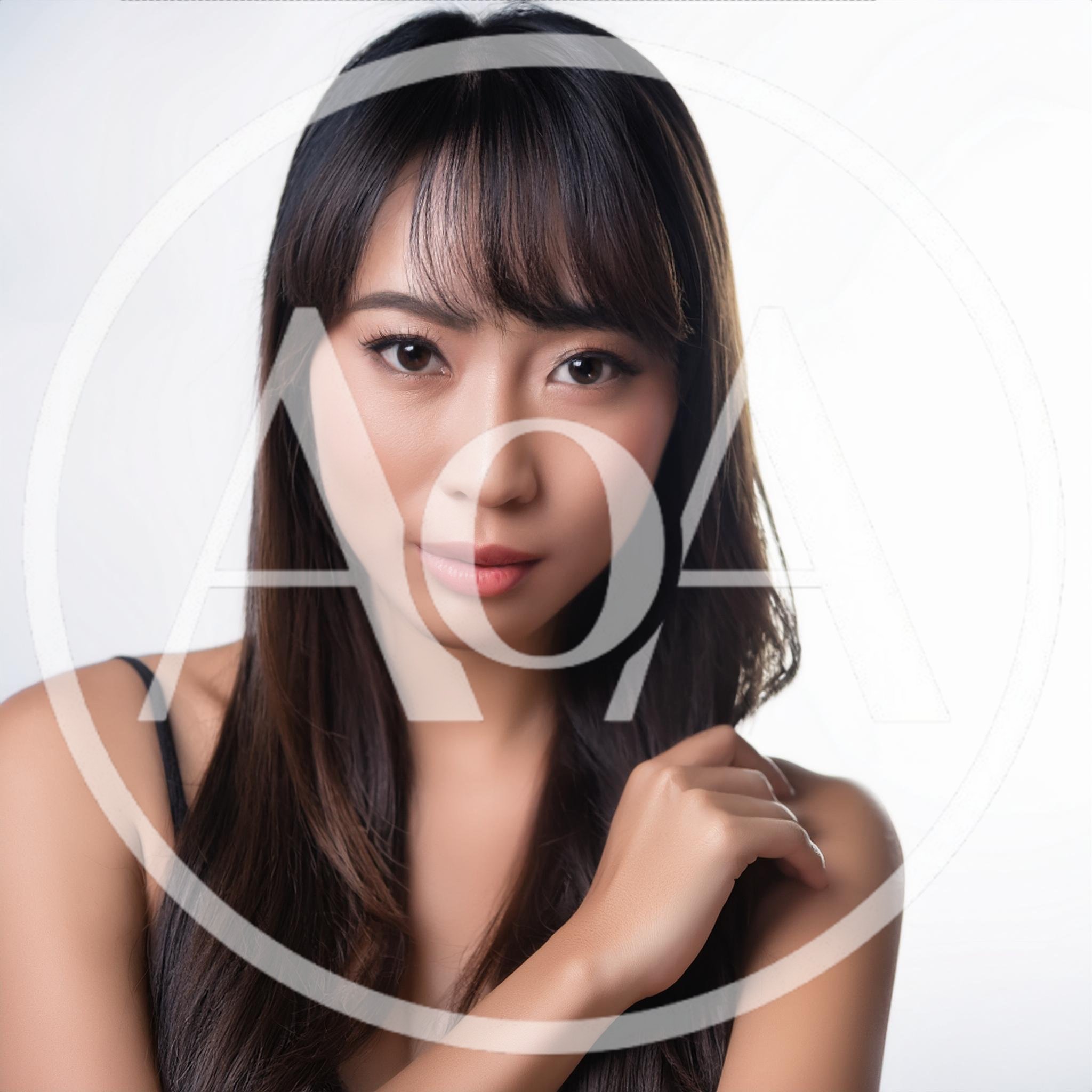 Portrait Of A Young Asian Woman With Long Hair