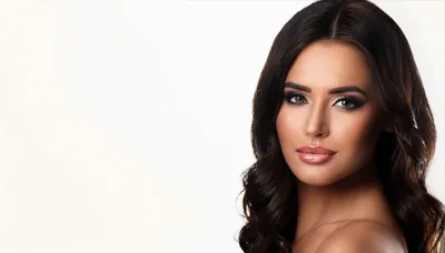 Portrait Of A Beautiful Woman With Glamorous Makeup
