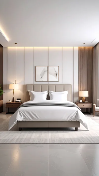 Modern Minimalist Bedroom Interior With Neutral Tones
