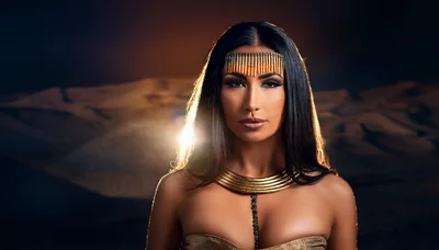 Portrait Of A Beautiful Woman Dressed As An Egyptian Queen