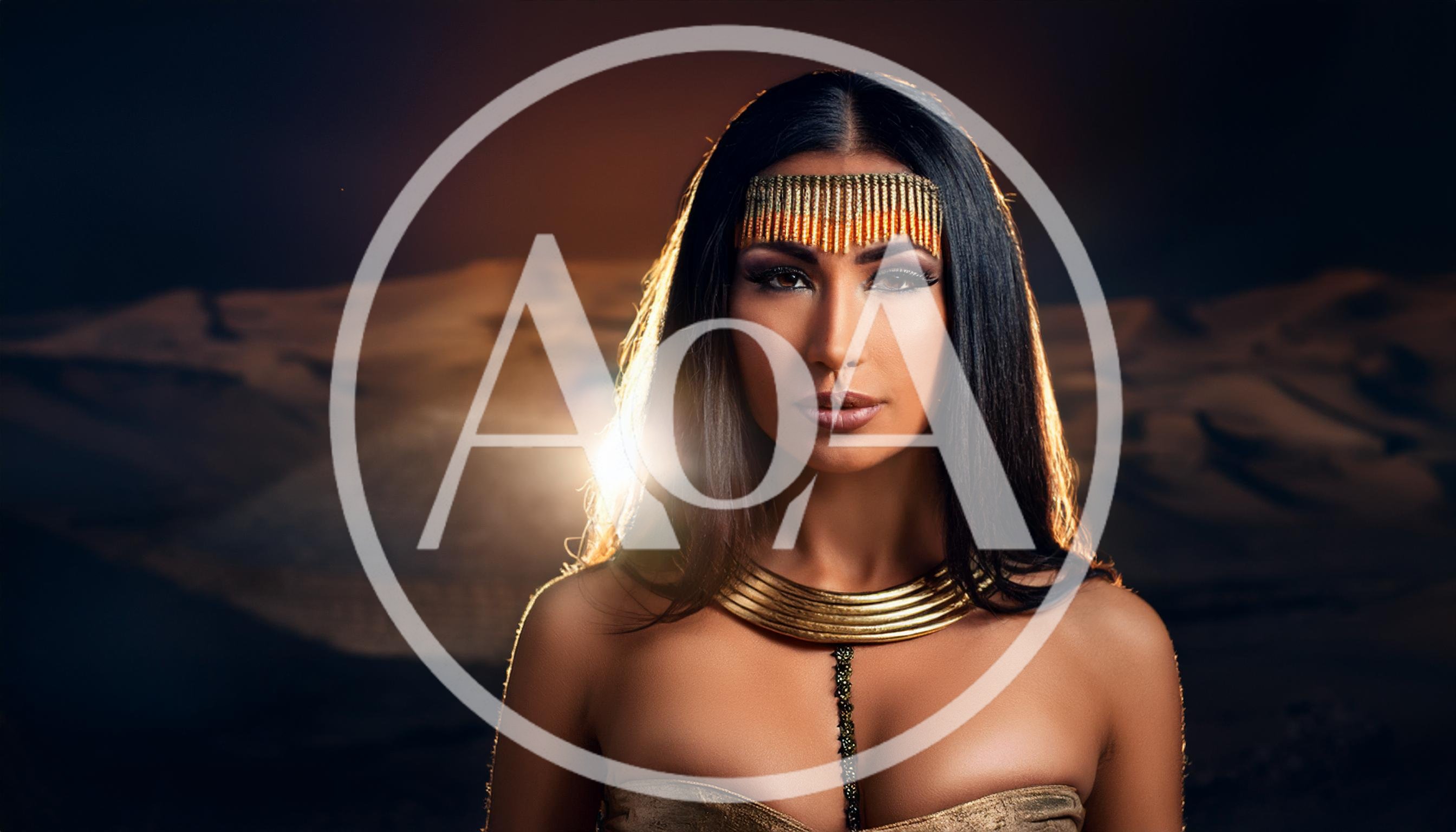 Portrait Of A Beautiful Woman Dressed As An Egyptian Queen