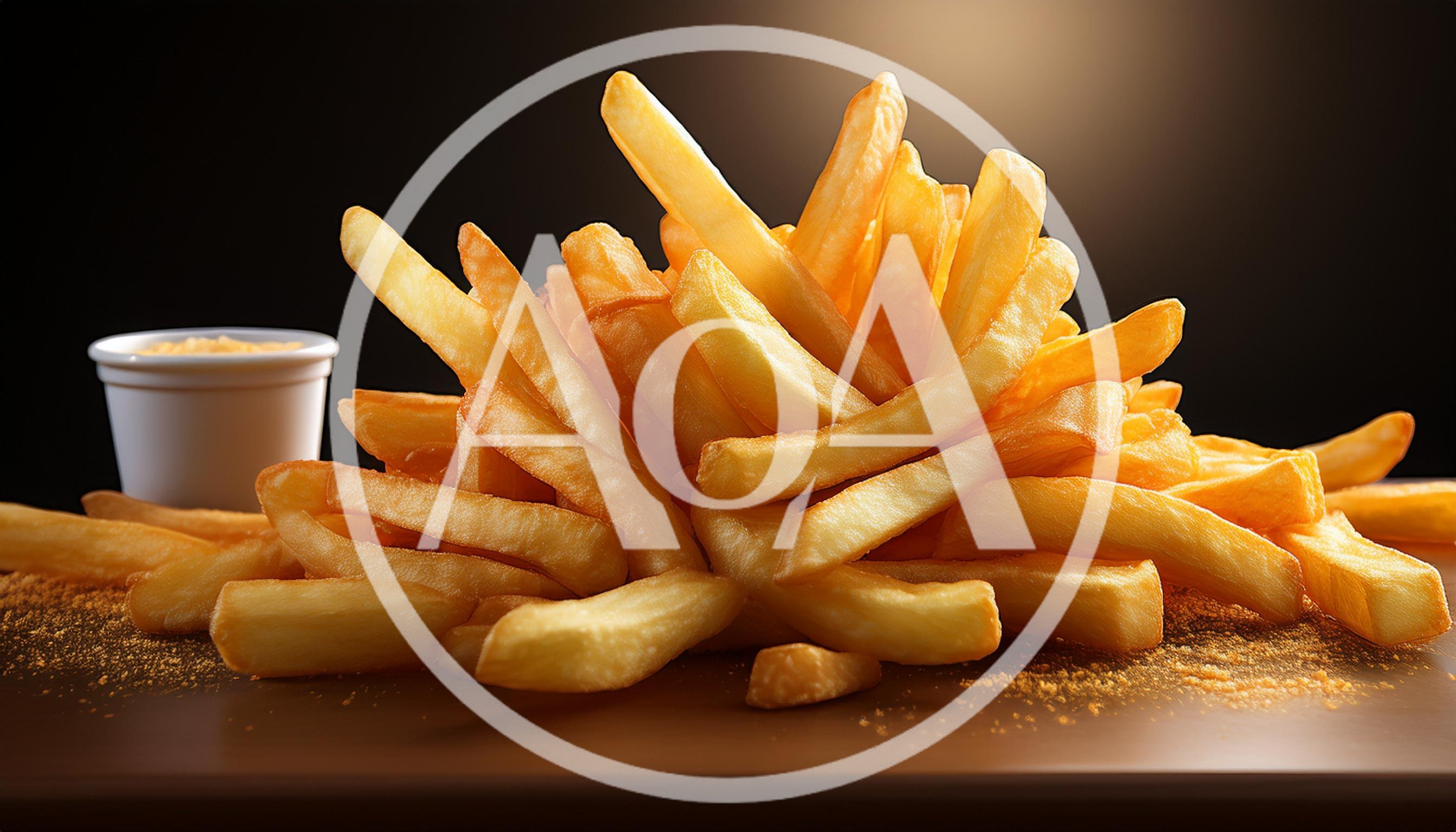 Golden Crispy French Fries With Dipping Sauce