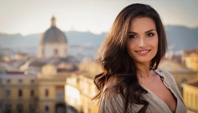Portrait Of A Beautiful Woman In Rome