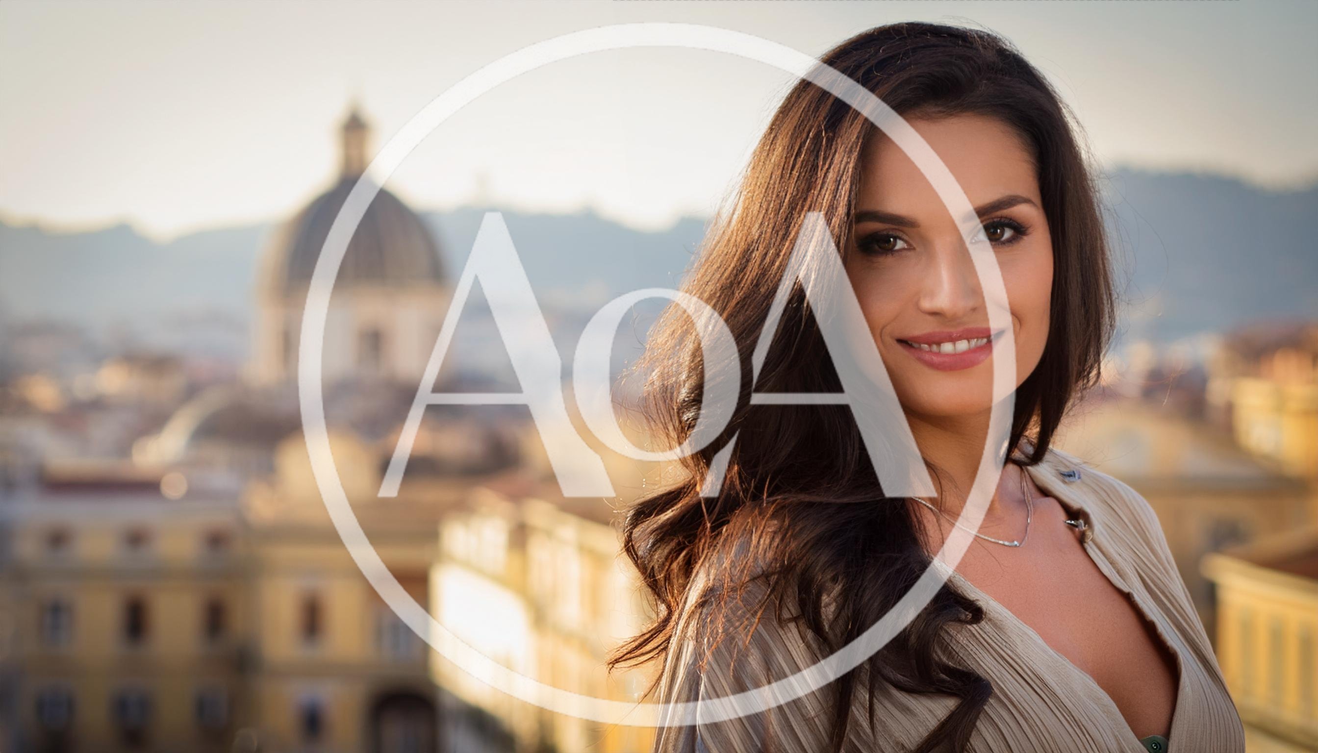 Portrait Of A Beautiful Woman In Rome