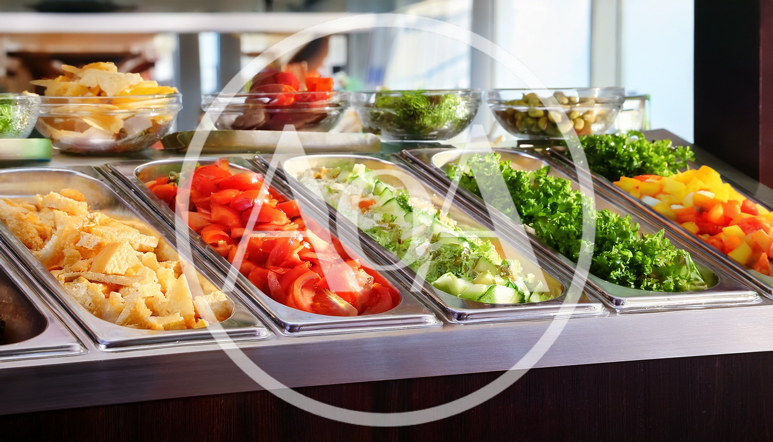 Fresh Salad Bar Buffet With Assorted Vegetables