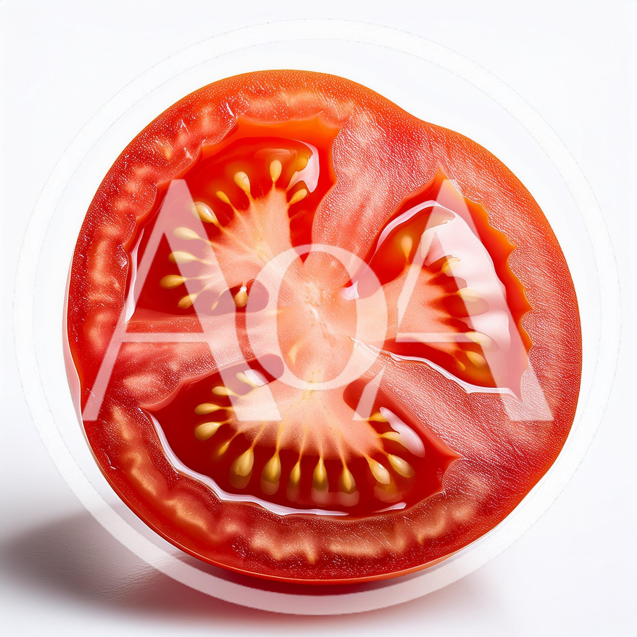 Cross Section Of A Fresh Red Tomato