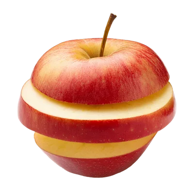 Sliced Red Apple Isolated On White Background
