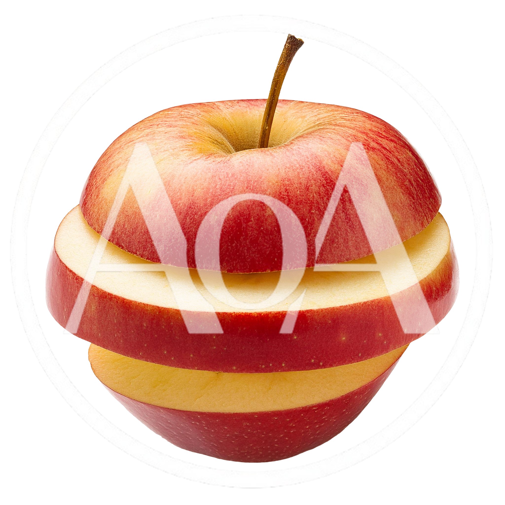 Sliced Red Apple Isolated On White Background