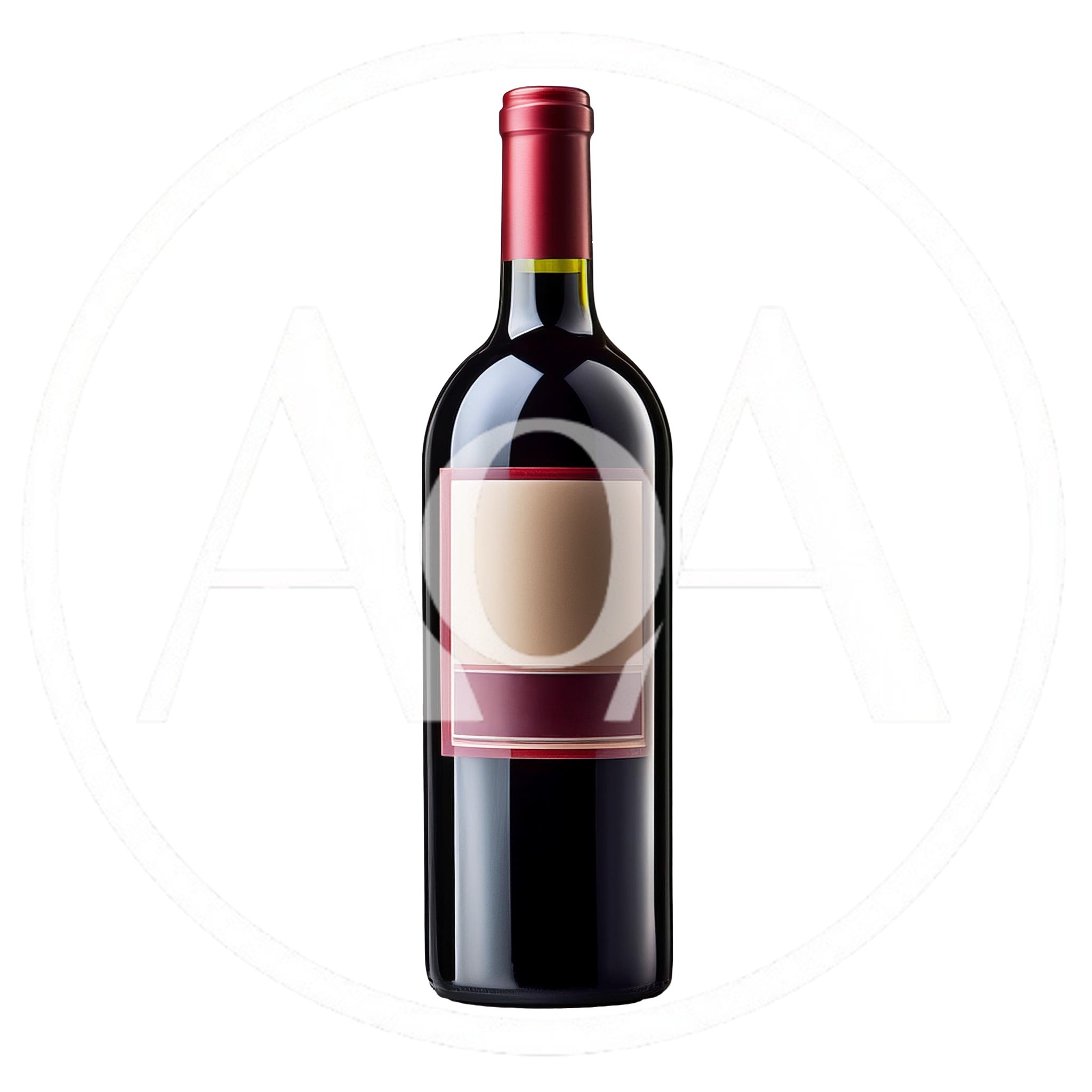 Full Bottle Of Red Wine With Blank Label