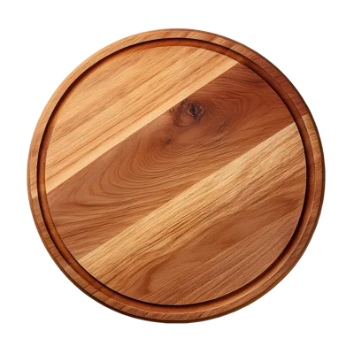 Round Wooden Cutting Board With Grooved Edge