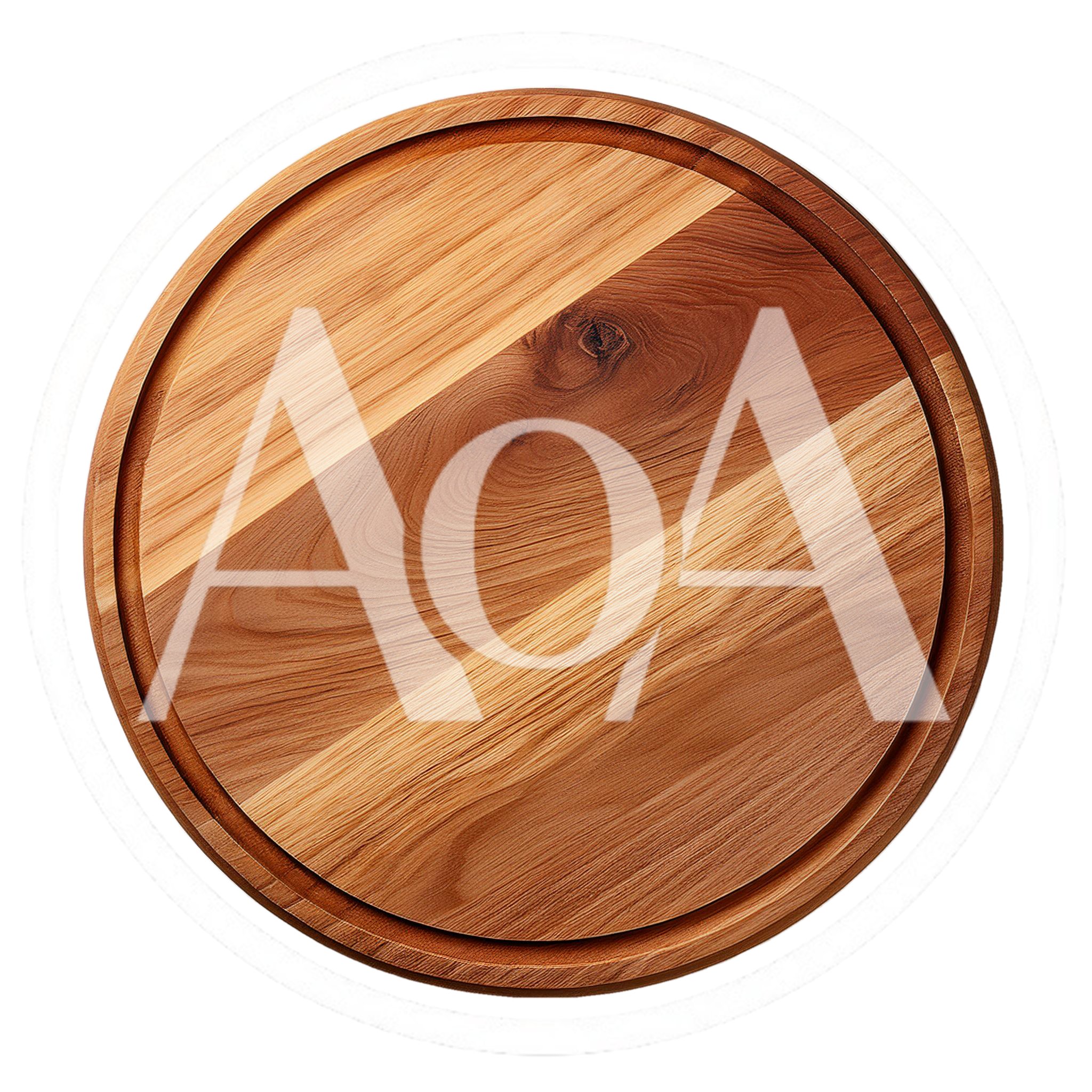 Round Wooden Cutting Board With Grooved Edge