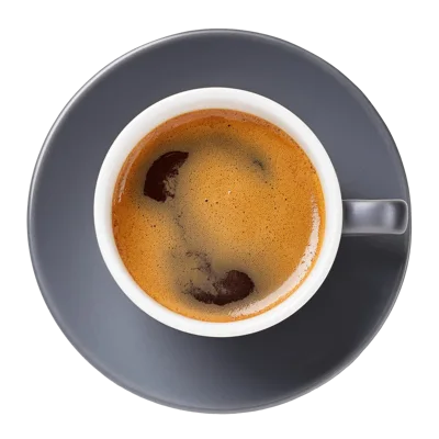 Top Down View Of Espresso In Grey Cup