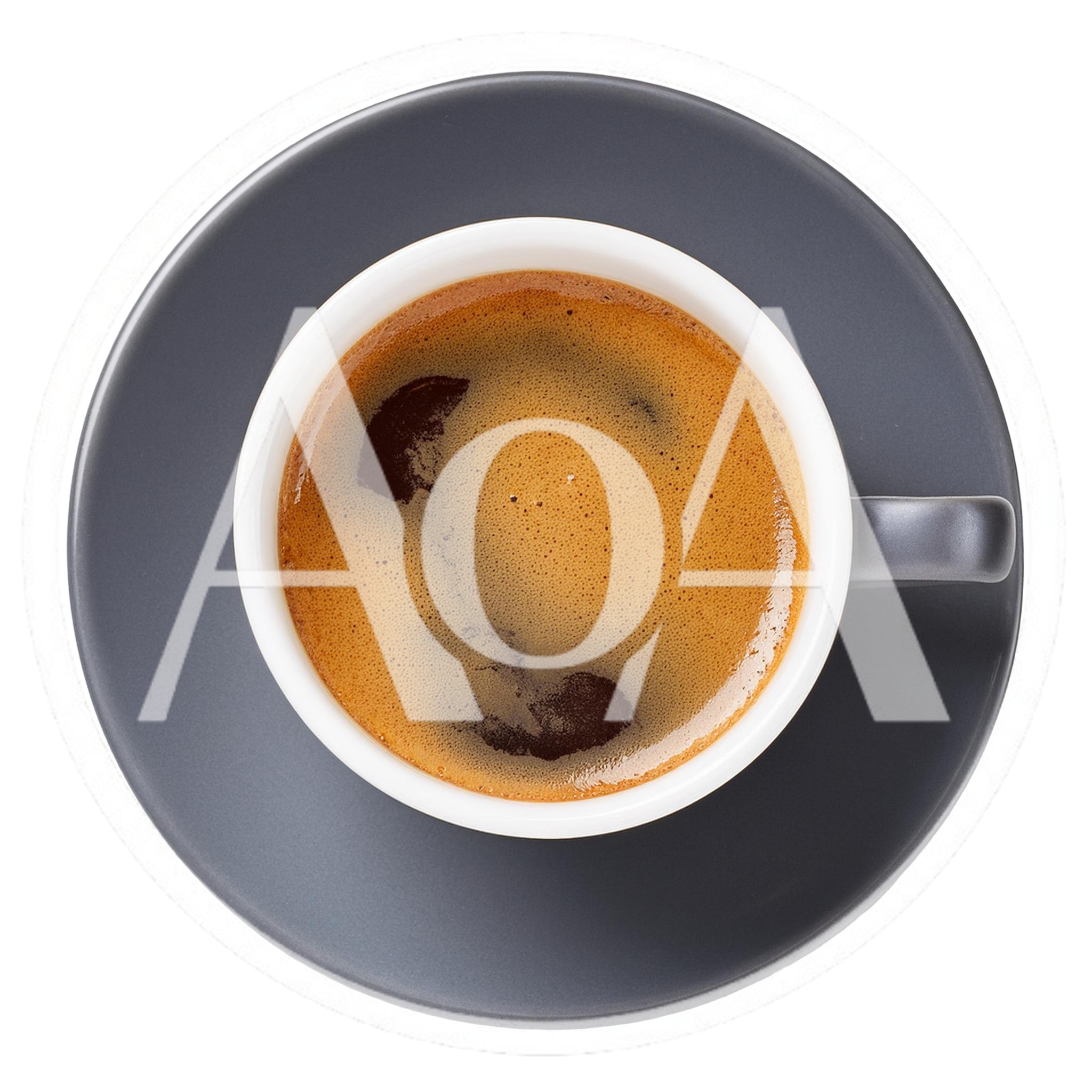 Top Down View Of Espresso In Grey Cup