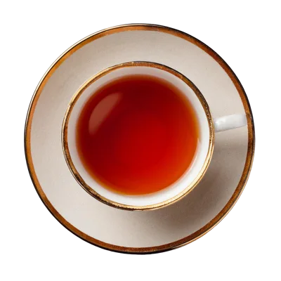 Top View Of A Cup Of Tea On A Saucer