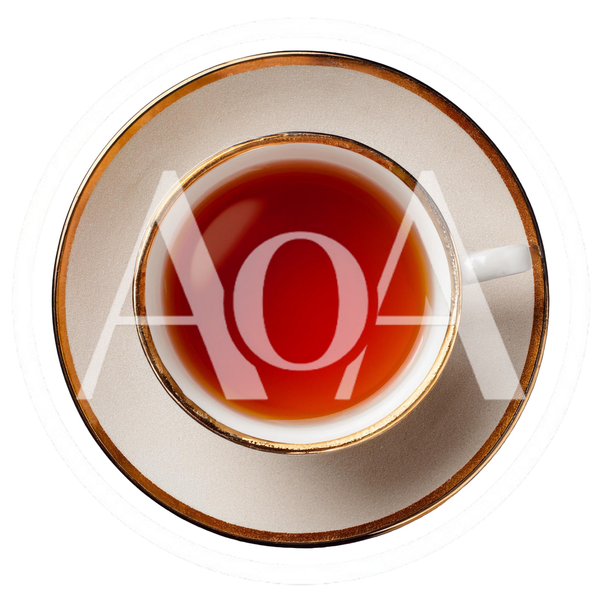 Top View Of A Cup Of Tea On A Saucer