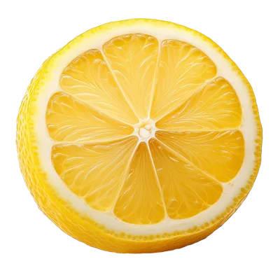 Fresh Sliced Lemon Half Isolated On White Background