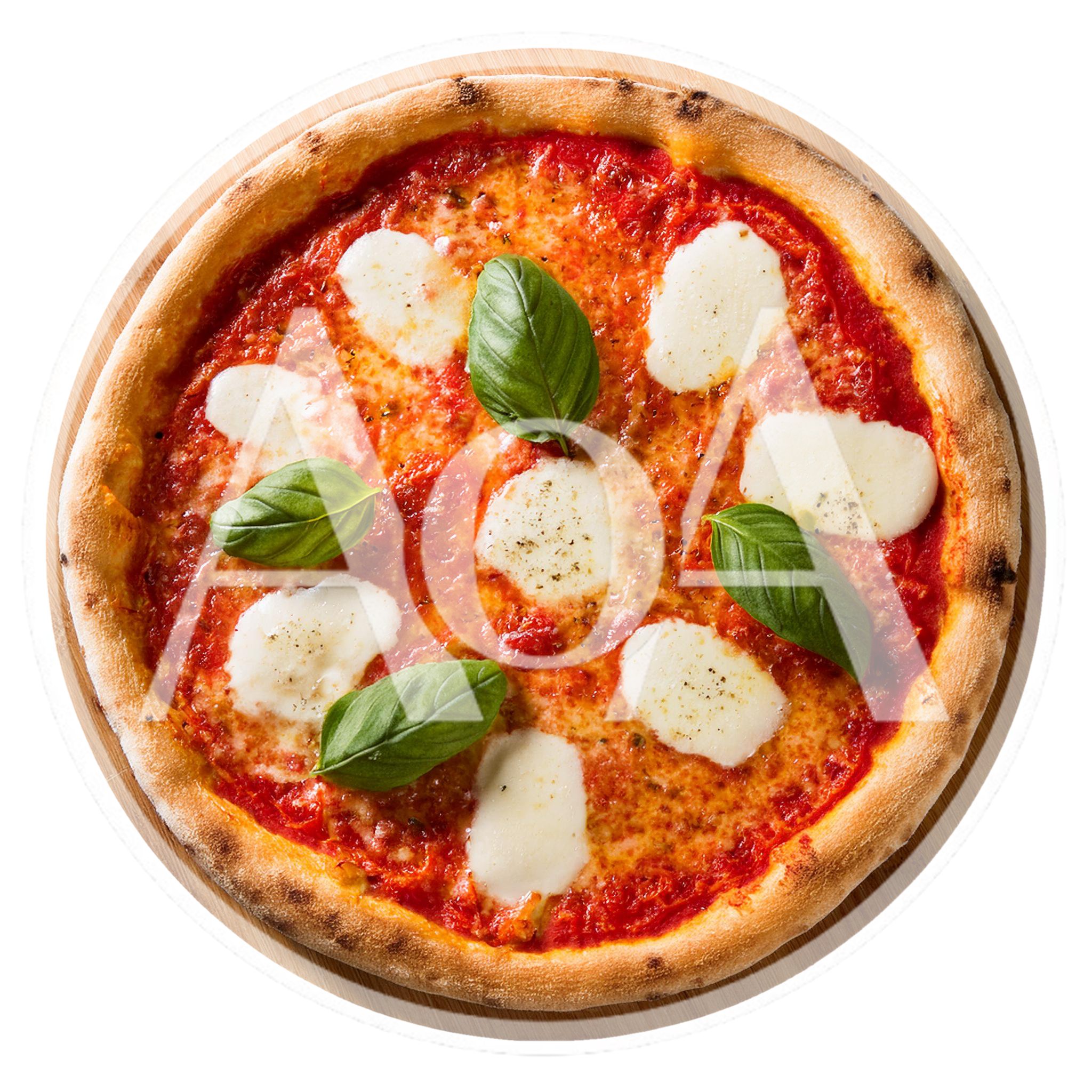 Fresh Margherita Pizza On A Wooden Serving Board