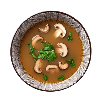 Mushroom Soup In A Decorative Ceramic Bowl