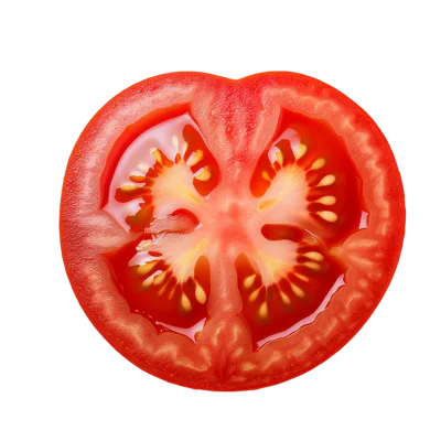 Fresh Red Tomato Slice Isolated On White Background