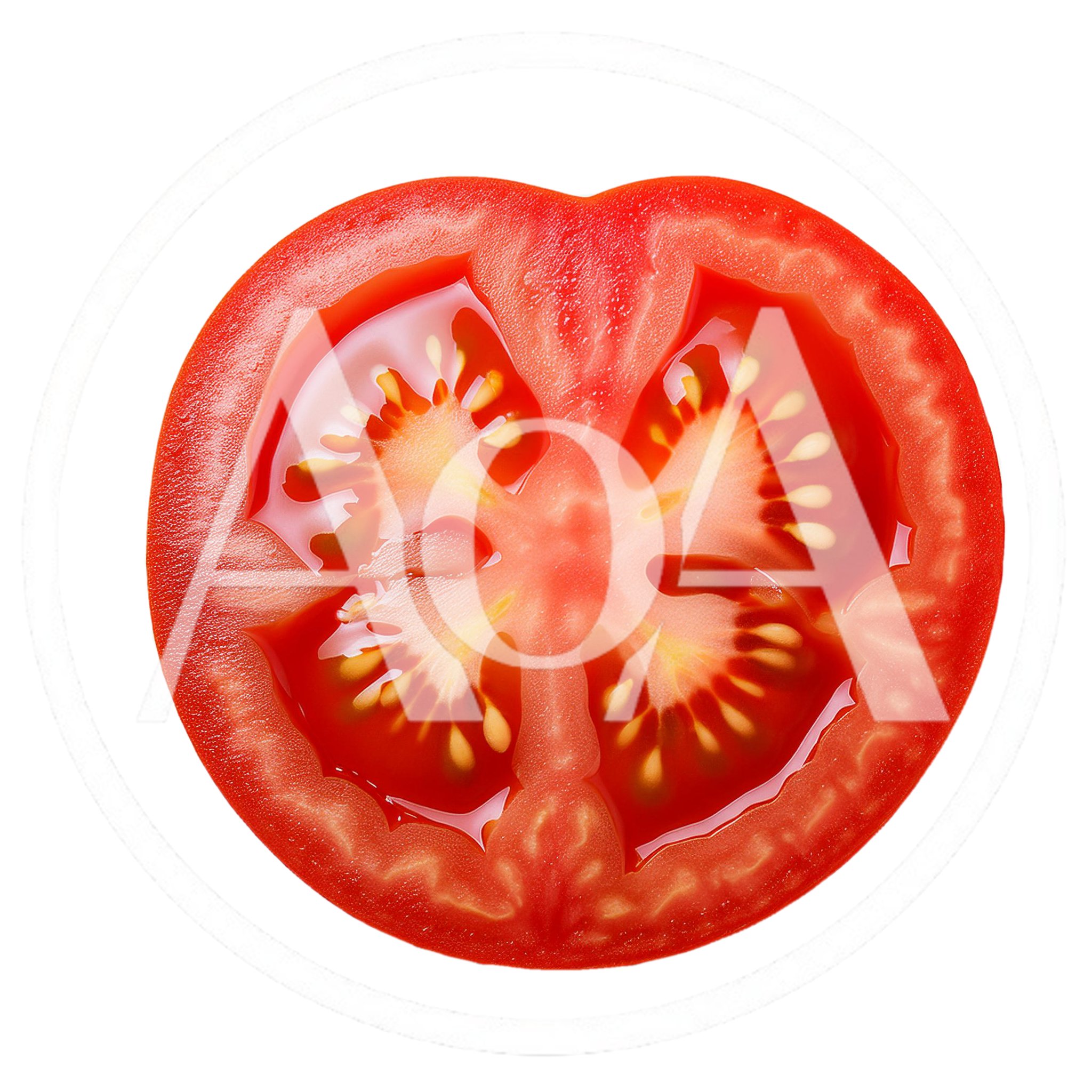 Fresh Red Tomato Slice Isolated On White Background