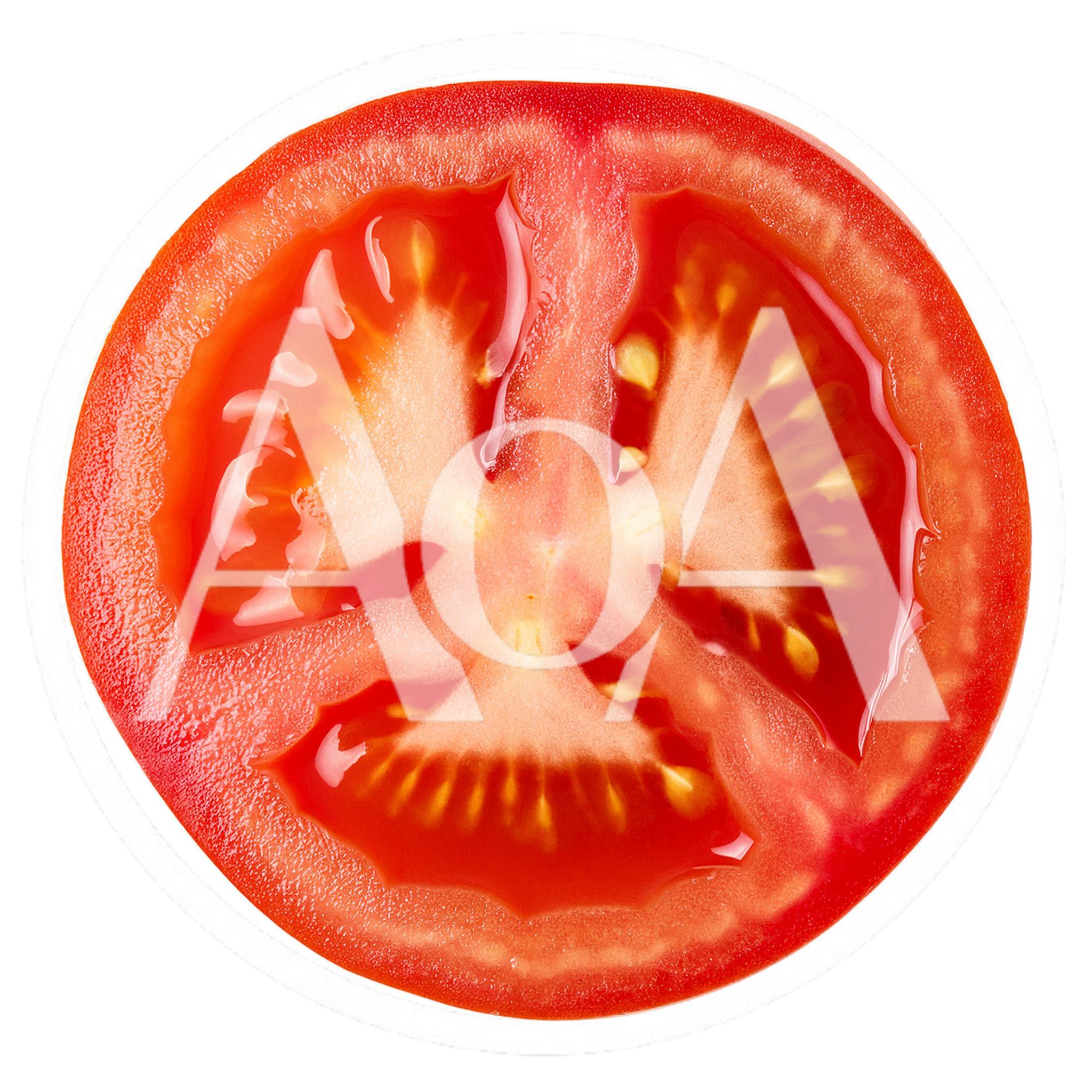 Fresh Red Tomato Slice Isolated On White Background
