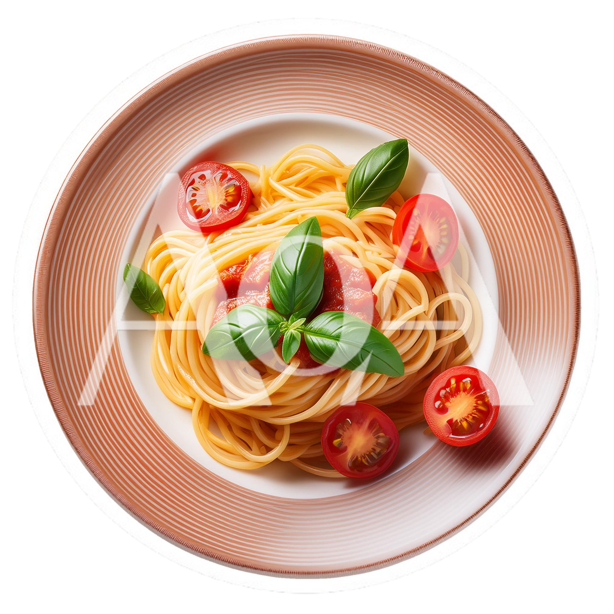 Spaghetti Pasta With Tomato Sauce And Fresh Basil
