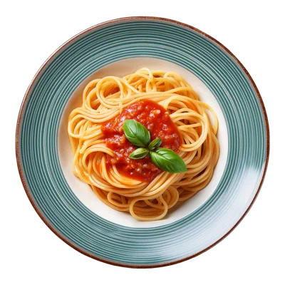 Spaghetti With Tomato Sauce And Fresh Basil