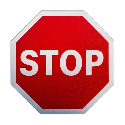 Standard Red Octagonal Stop Sign Isolated On White