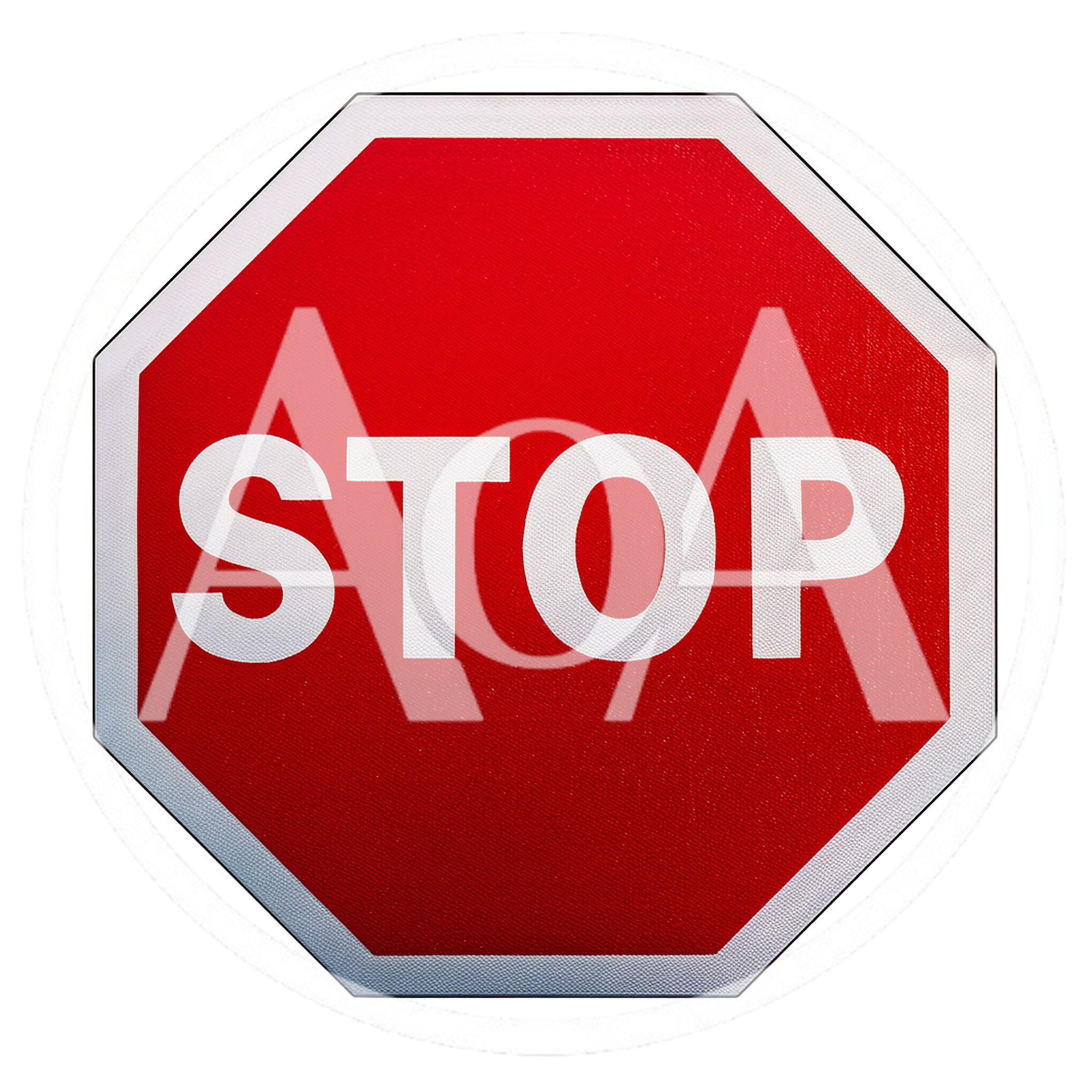 Standard Red Octagonal Stop Sign Isolated On White