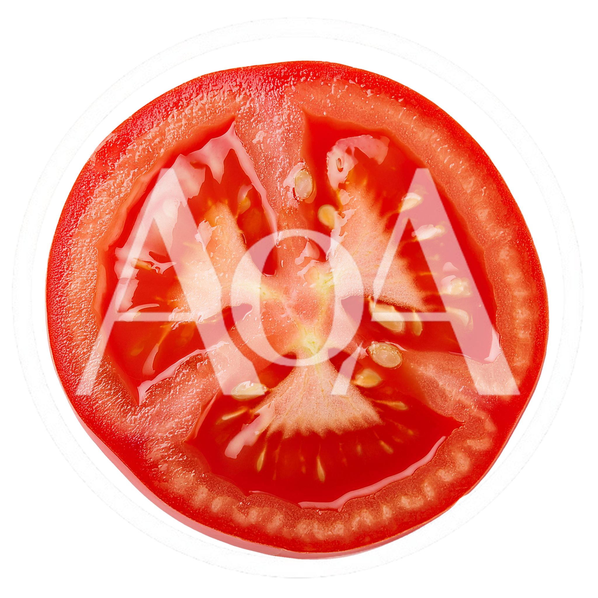 Fresh Red Tomato Slice Isolated On White Background