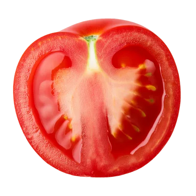 Fresh Red Tomato Half Isolated On White Background