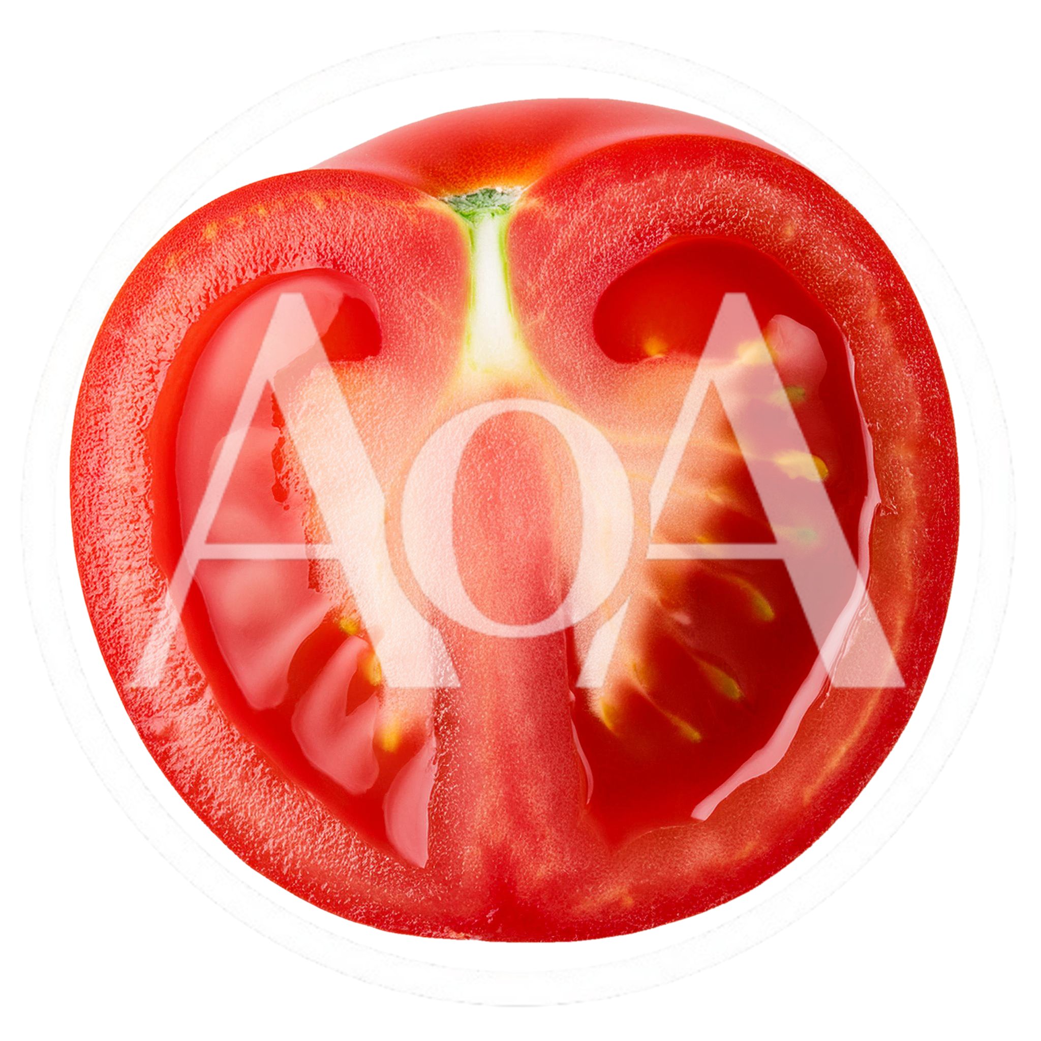 Fresh Red Tomato Half Isolated On White Background