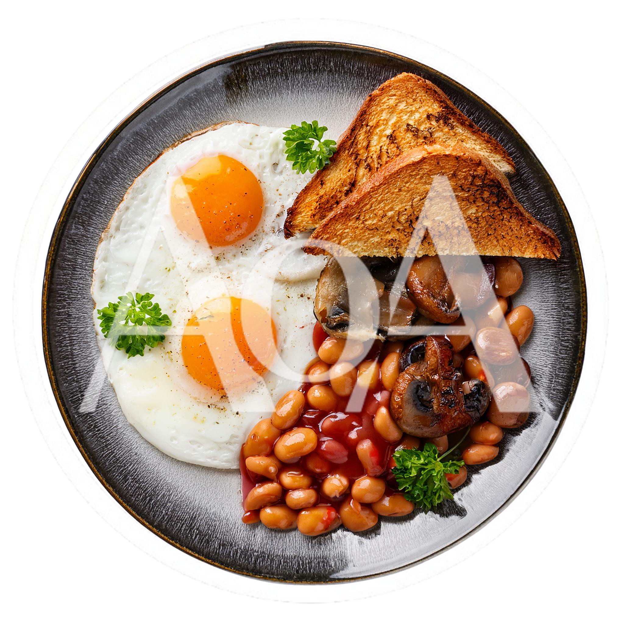 Traditional English Breakfast With Eggs Beans And Toast