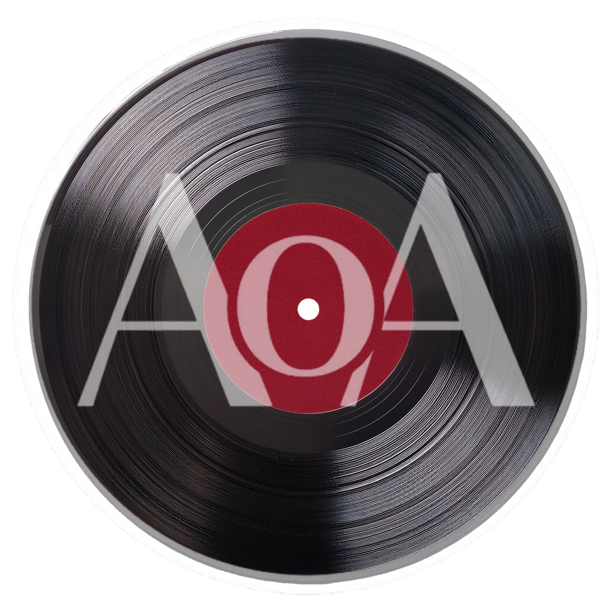 Classic Black Vinyl Record With Red Center Label