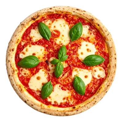 Fresh Margherita Pizza With Basil Leaves