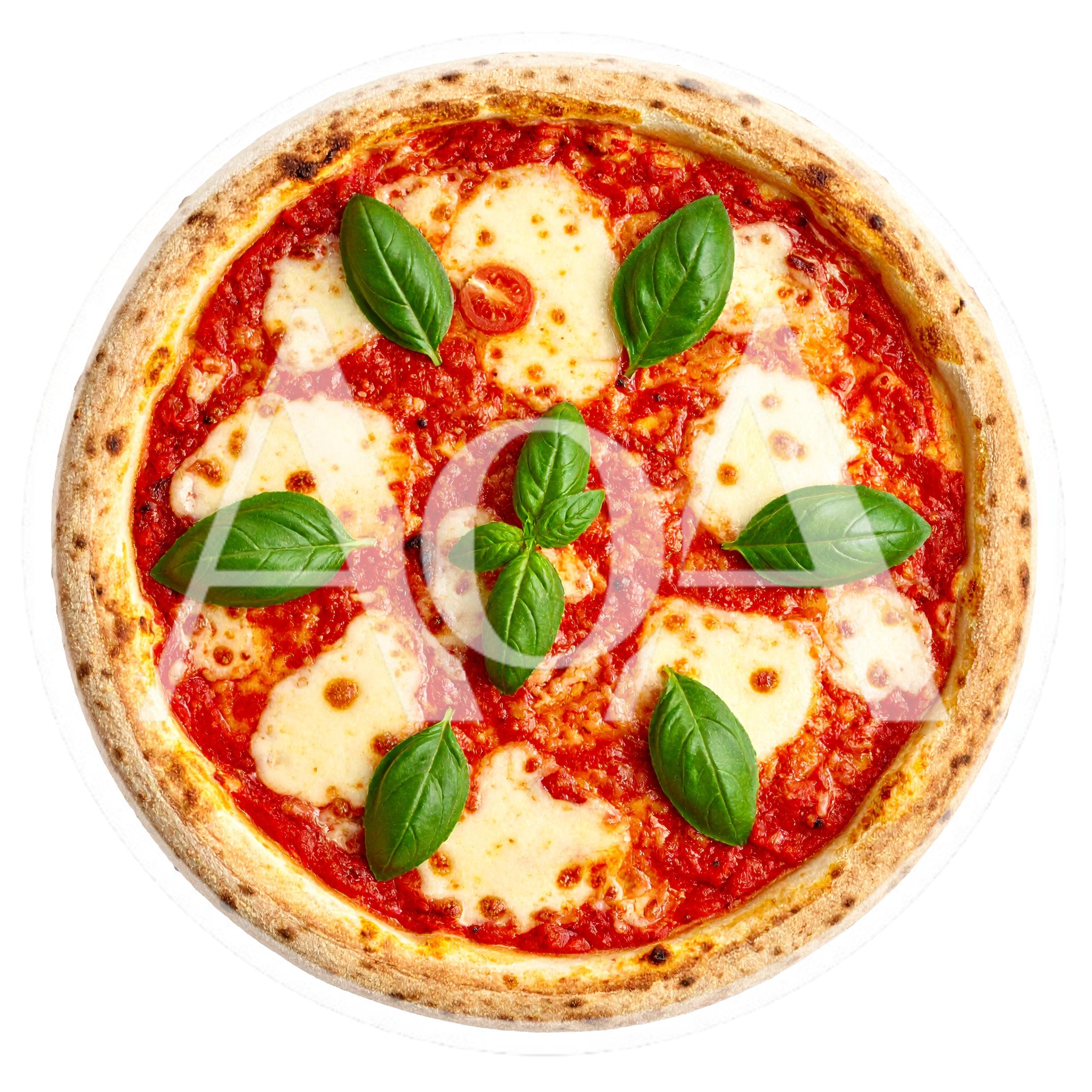 Fresh Margherita Pizza With Basil Leaves