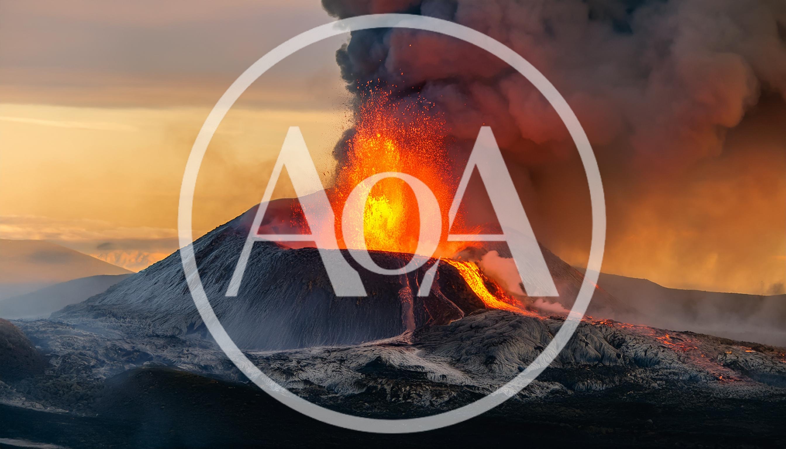 Volcanic Eruption With Lava Fountain And Ash Plume