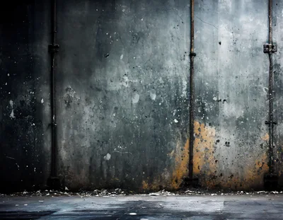 Gritty Industrial Wall With Vertical Metal Pipes