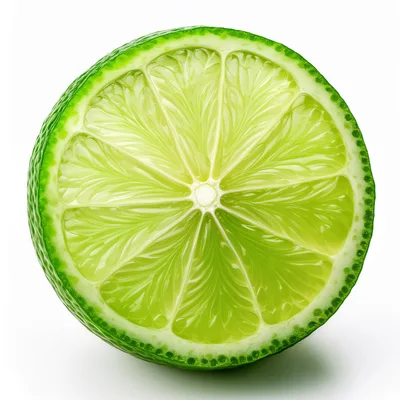 Fresh Lime Half Isolated On White Background