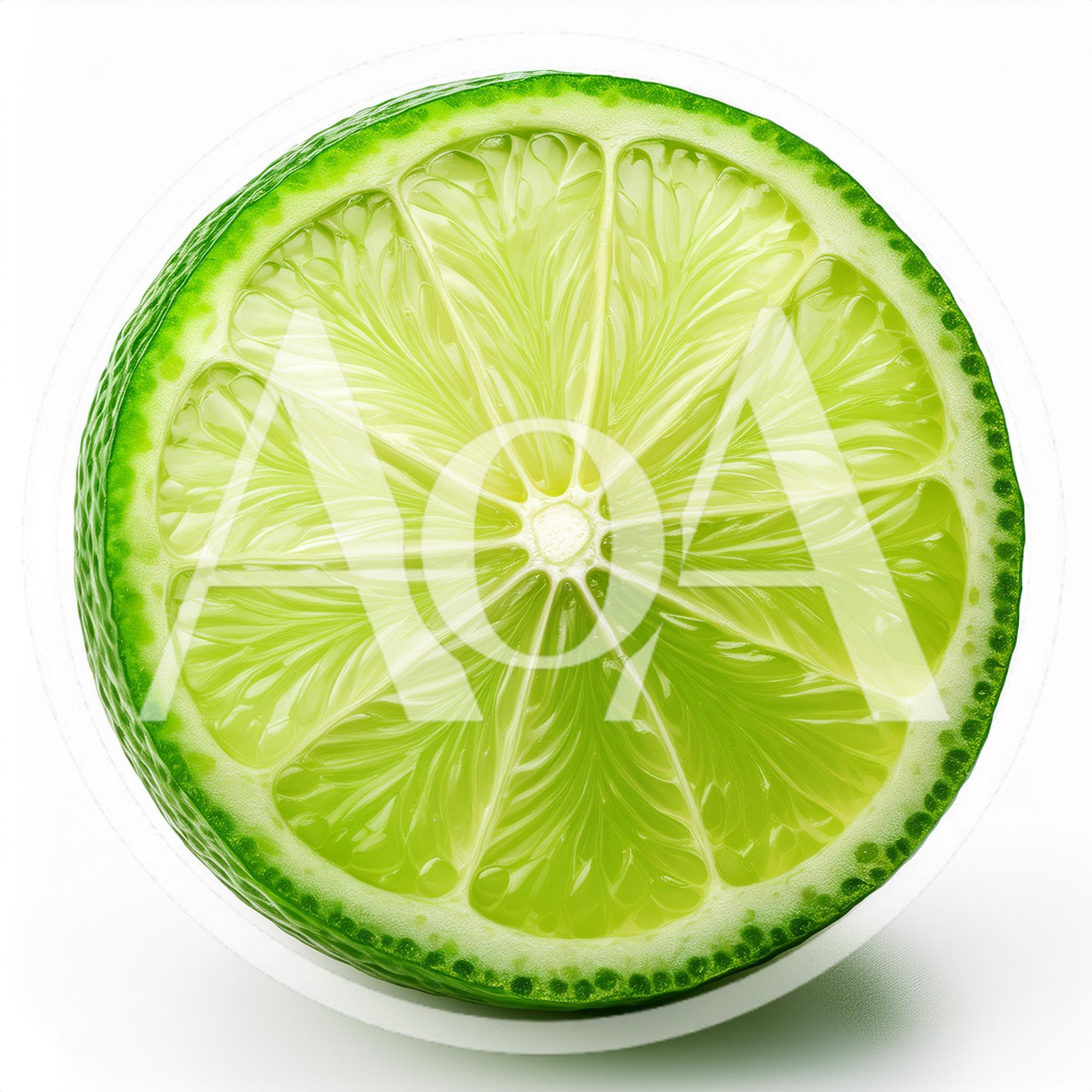 Fresh Lime Half Isolated On White Background