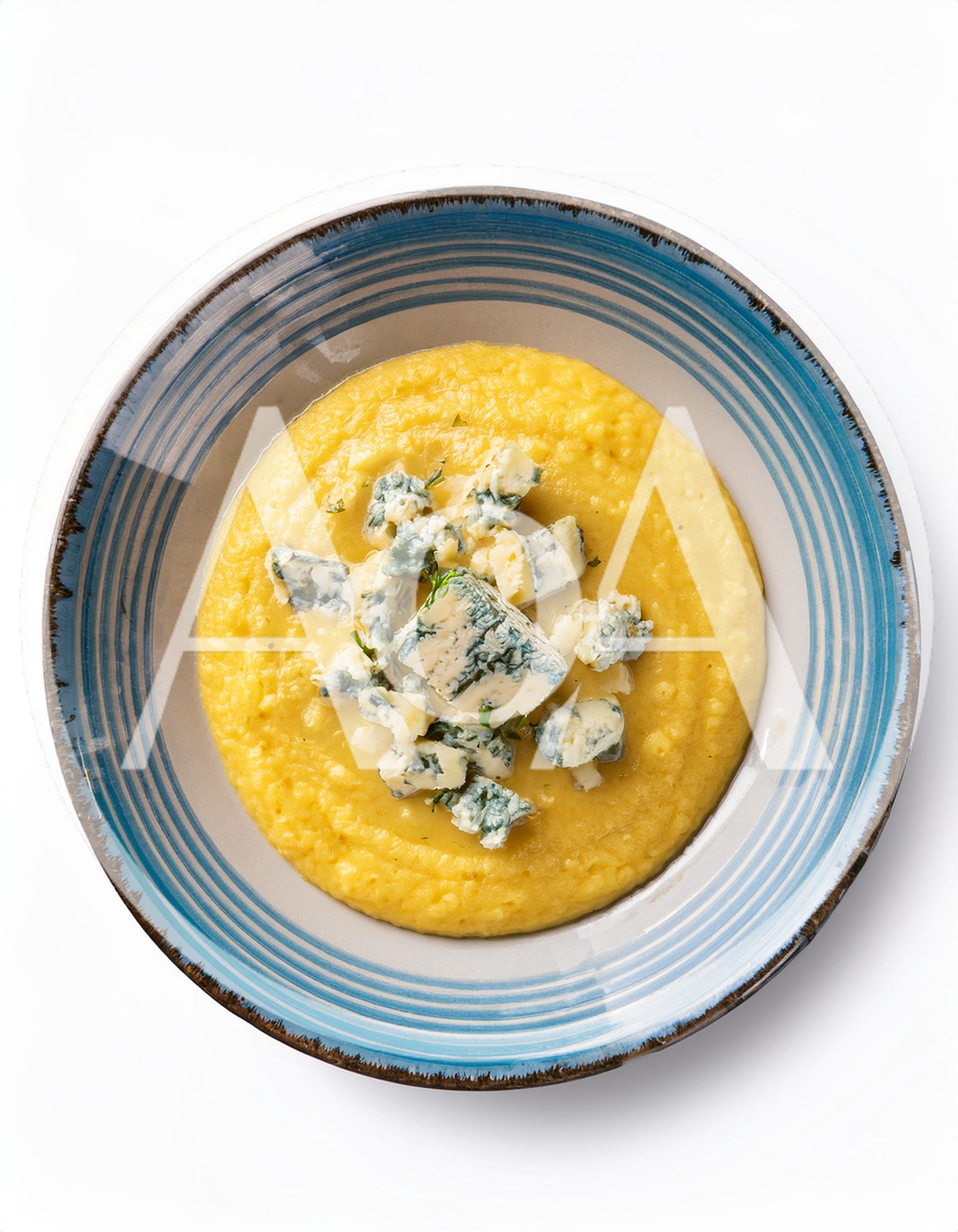 Creamy Polenta Topped With Gorgonzola Cheese