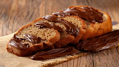Slices Of Whole Wheat Bread With Chocolate Spread